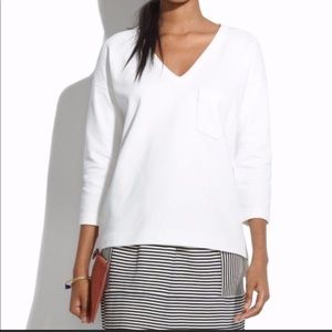 Madewell side zip Piqueacute top